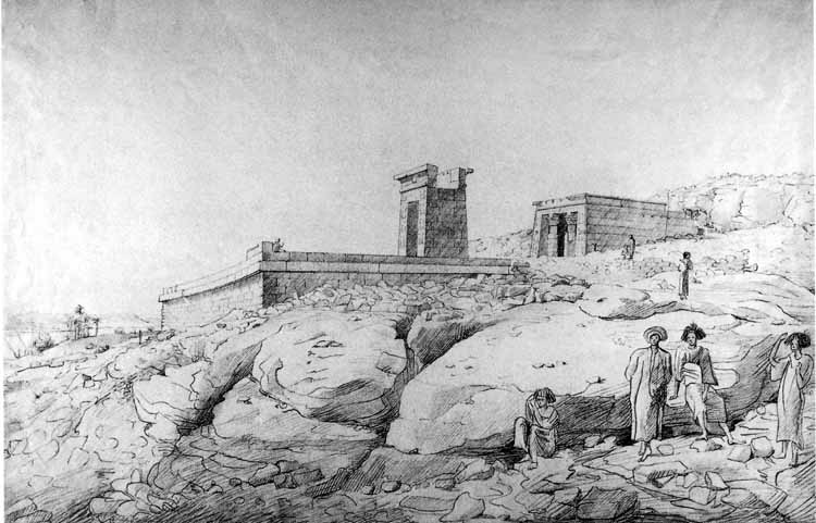 Abu: Mezopotamya'nın Bitki, Yılan ve İçsel Sırlarla Kurulan Tanrısı 13 Temple of dendur drawing by henry salt